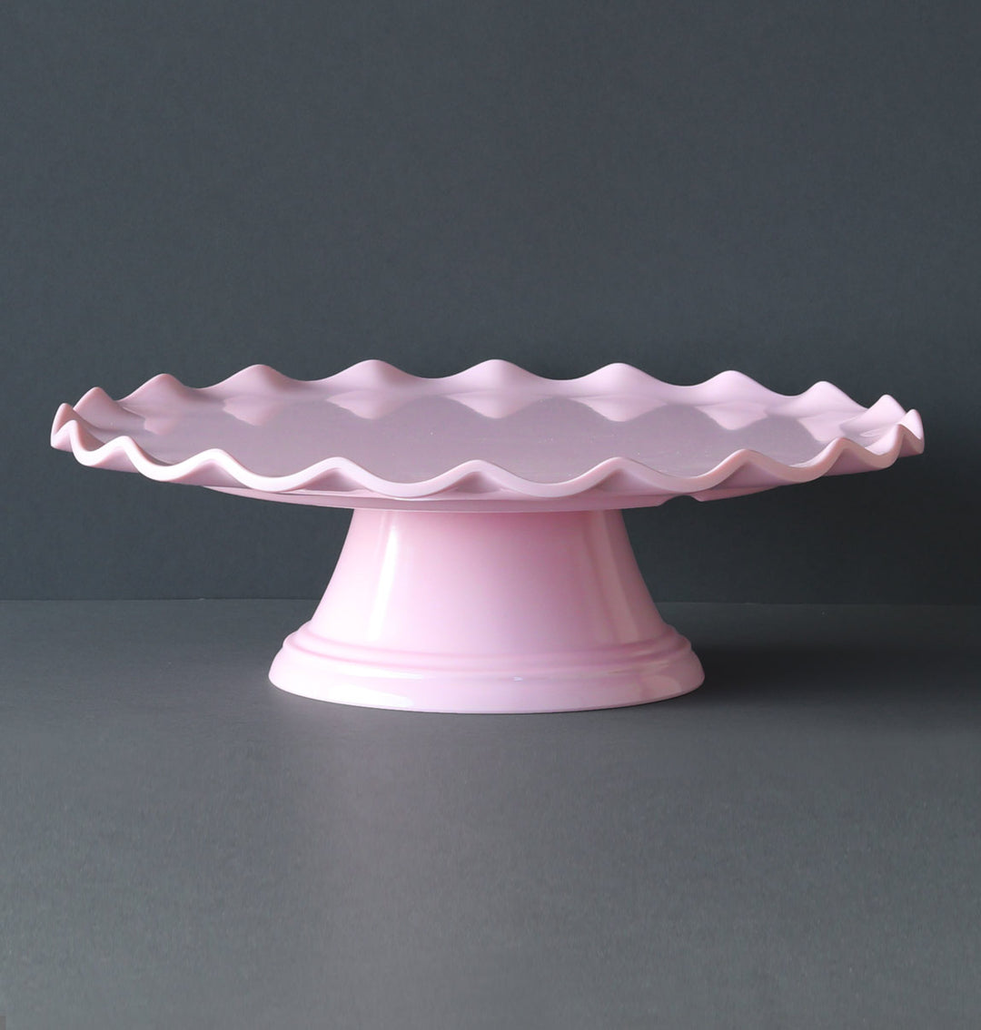 Wave Rim Pink Cake Stand