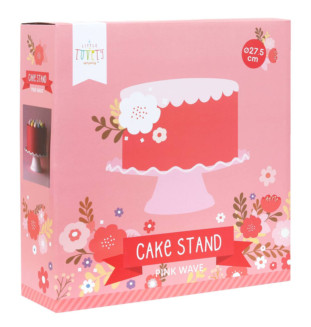 Wave Rim Pink Cake Stand