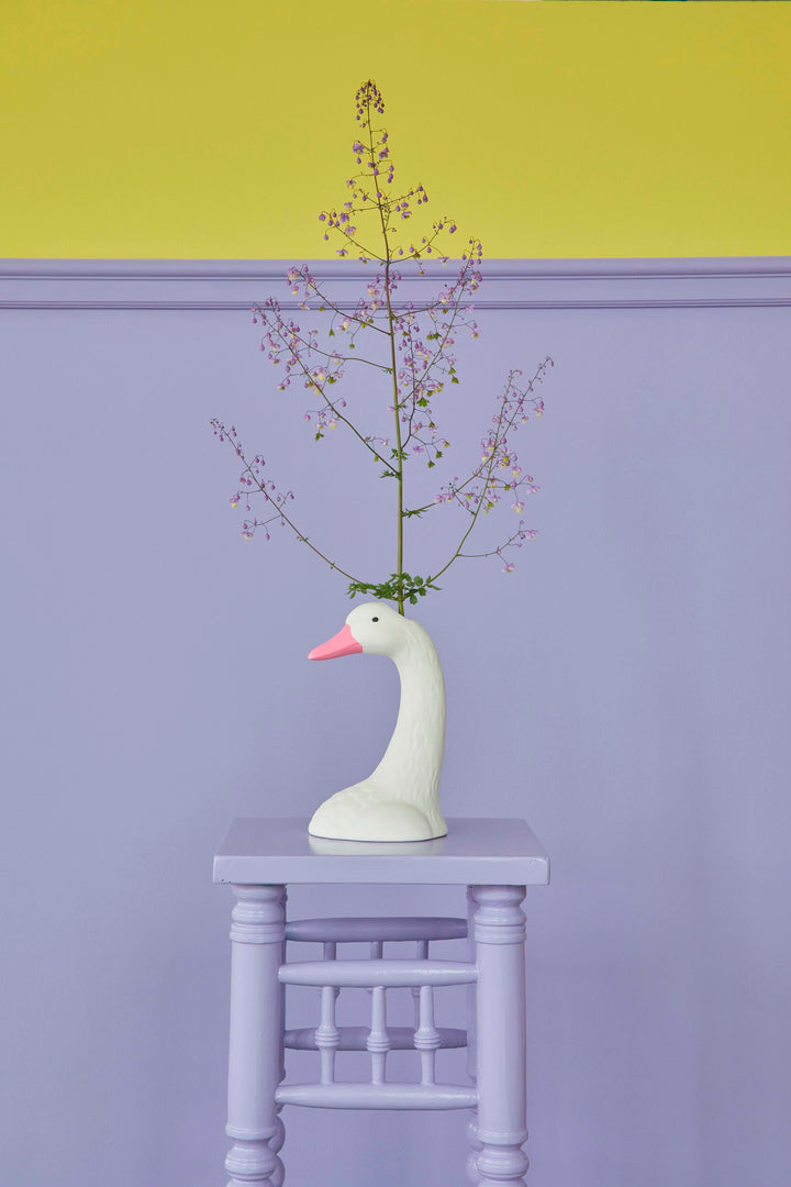 White Swan Ceramic Vase