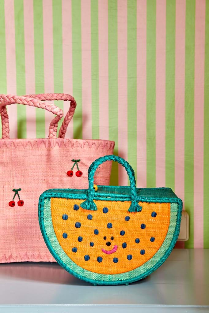 Small Raffia Watermelon Bag