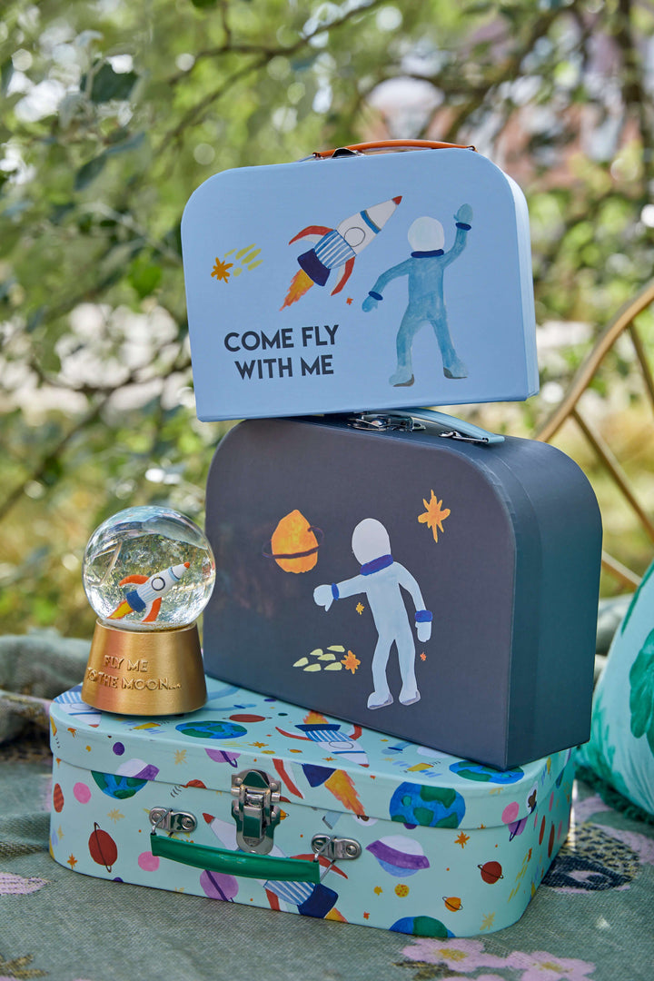 Space Print Kids Cardboard Suitcase