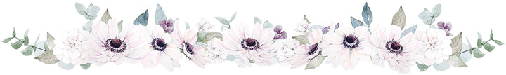 Blush Purple Ornament Anemone Flowers Vinyl Decal, Decor, Lilipinso - 3LittlePicks