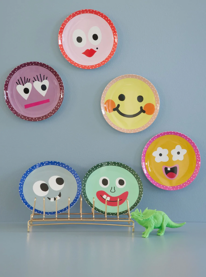 Face Print Melamine Kids Plates