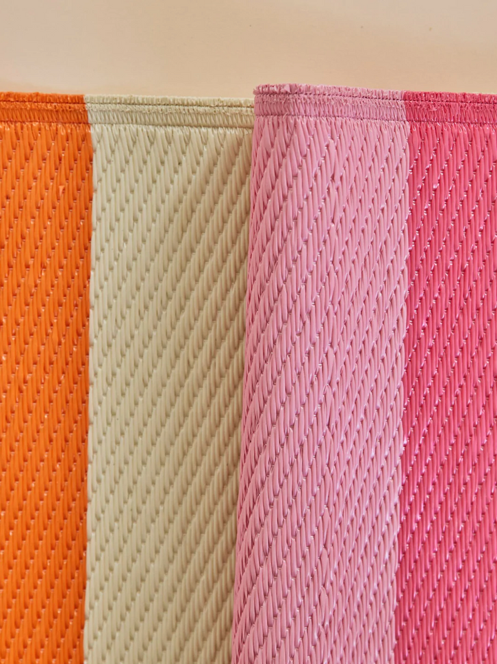 Pink Stripes Recycled Plastic Floor Mat