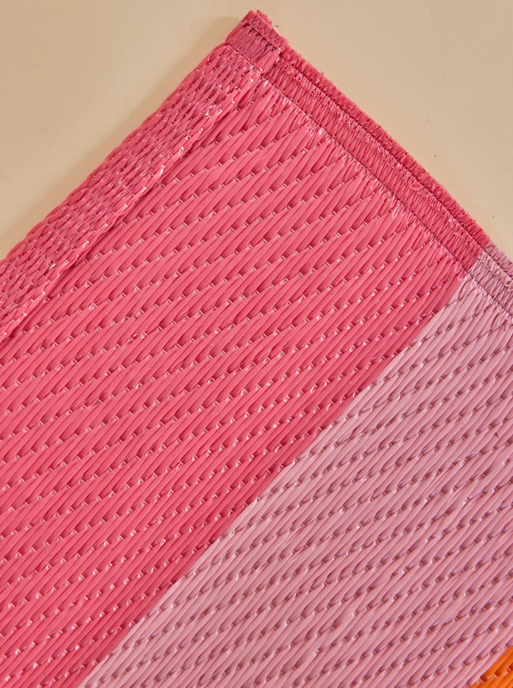 Pink Stripes Recycled Plastic Floor Mat