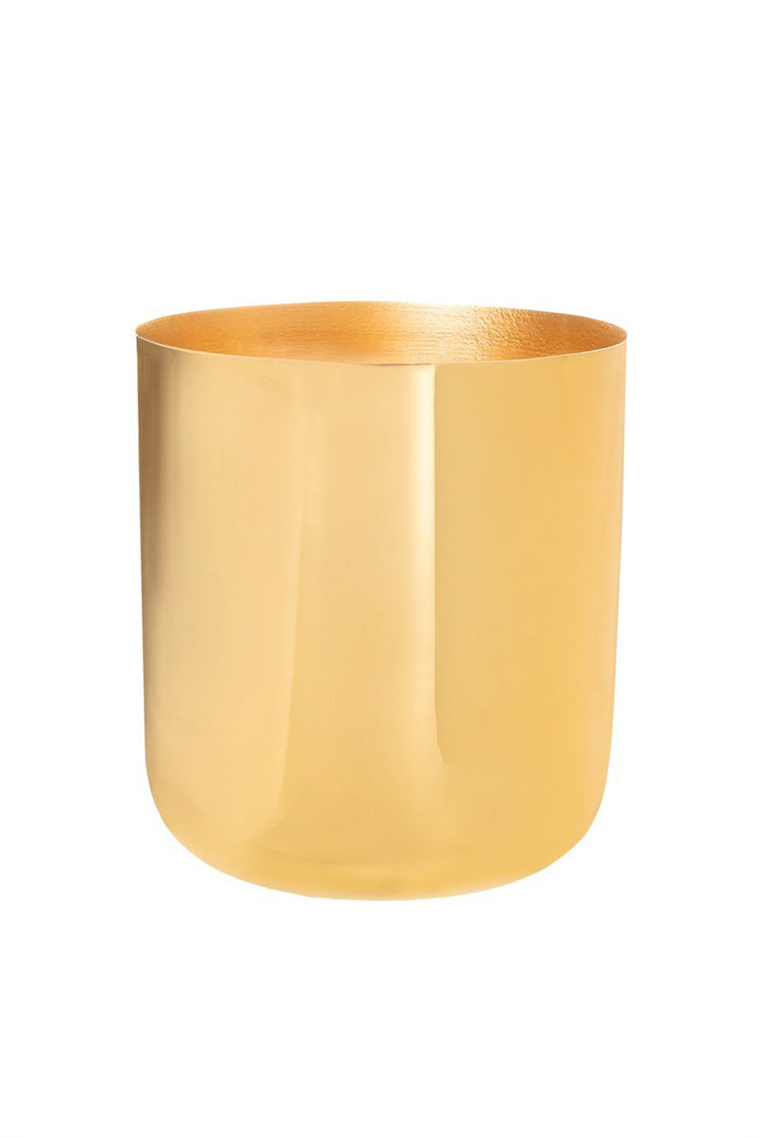 Polished Gold Metal Planter