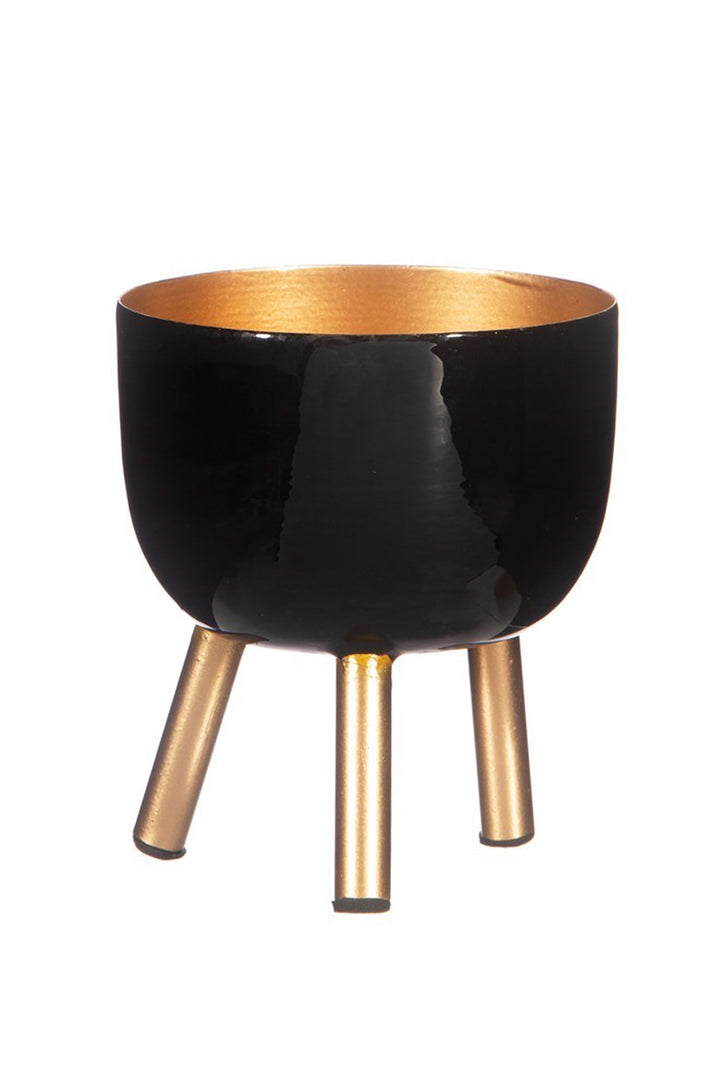 Black Metal Planter on Legs Small