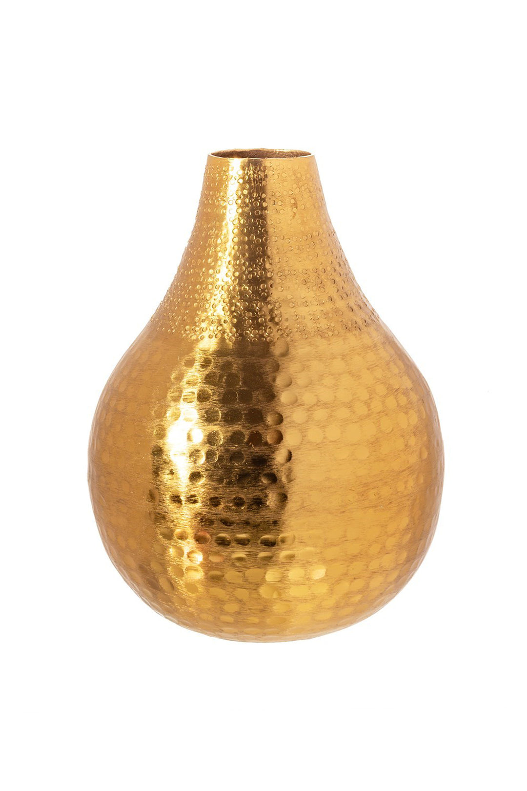 Hammered Metal Pear Shaped Vase