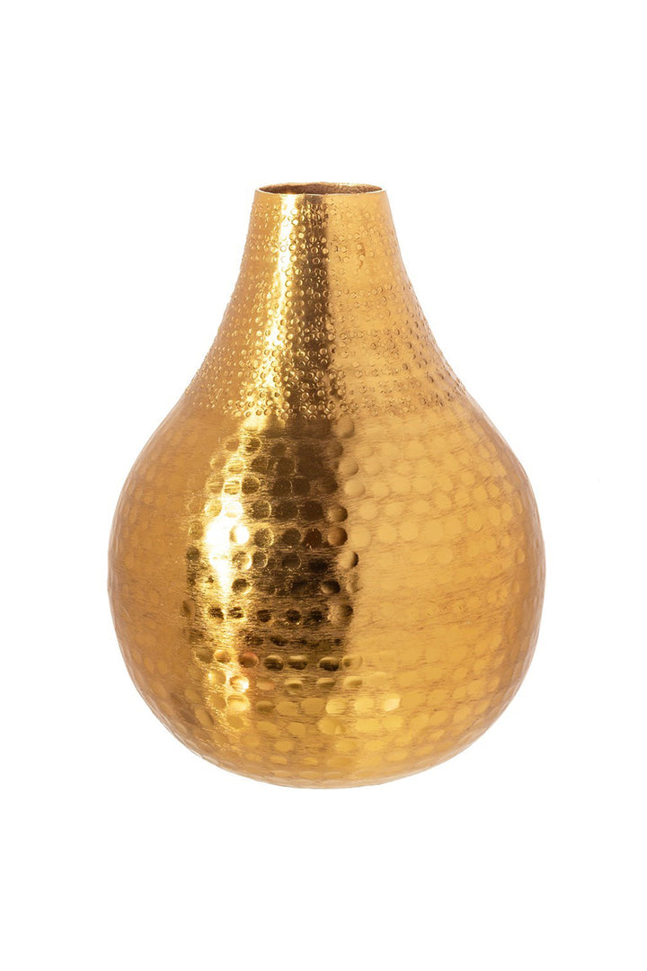 Hammered Metal Pear Shaped Vase