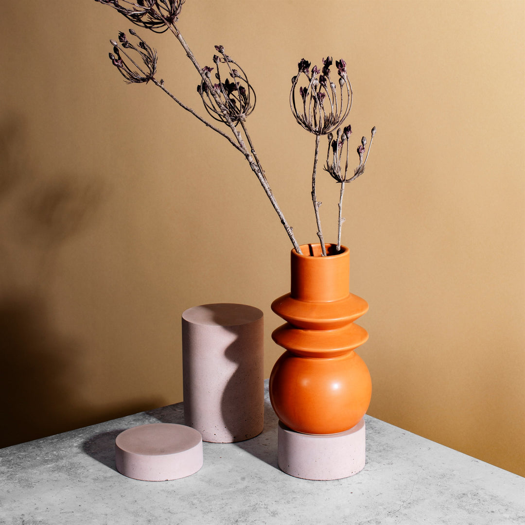 Terracotta Angled Totem Vase