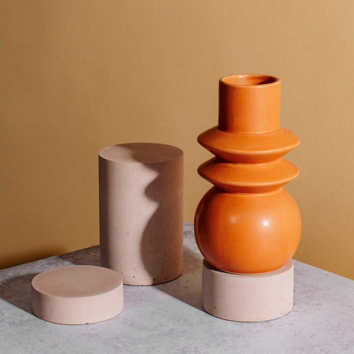 Terracotta Angled Totem Vase