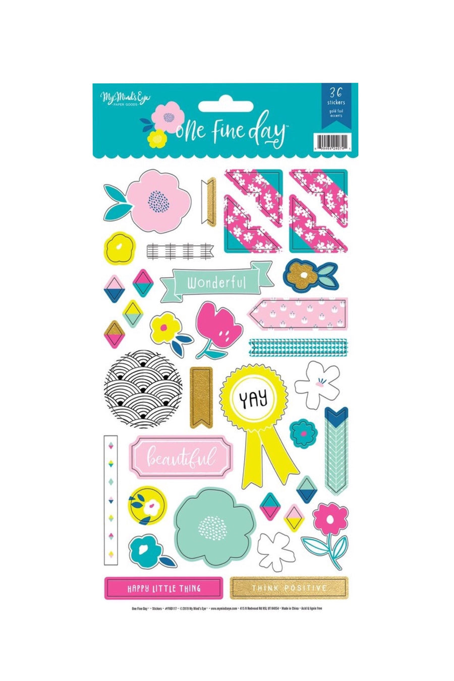 One Fine Day Sticker Sheet, Stationary, My Mind's Eye - 3LittlePicks