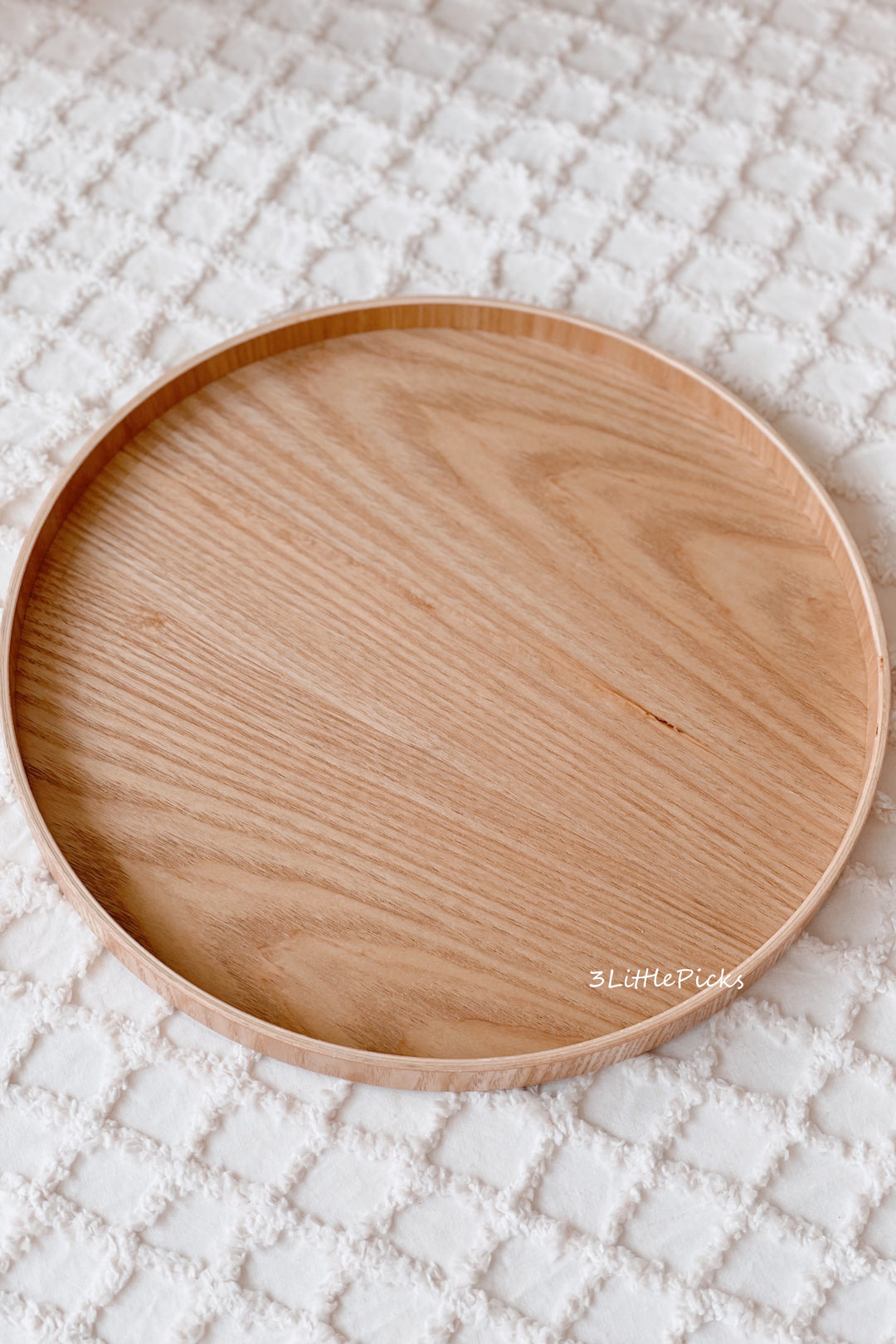 Wood Grain Round Tray
