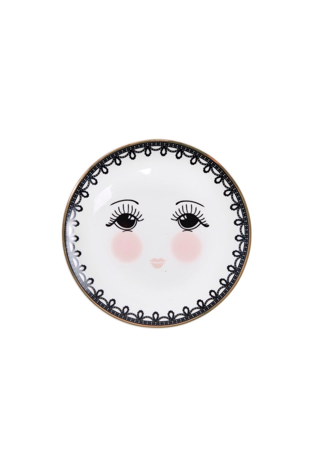 Pretty Open Eyes And Lace Round Plate