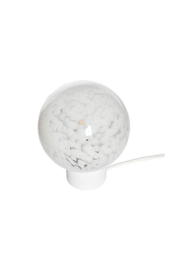 White Glass Bauble Table Lamp