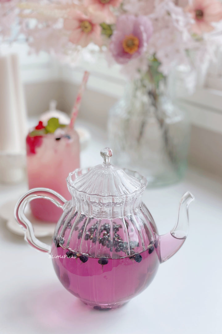 Elegant Pumpkin Glass Teapot