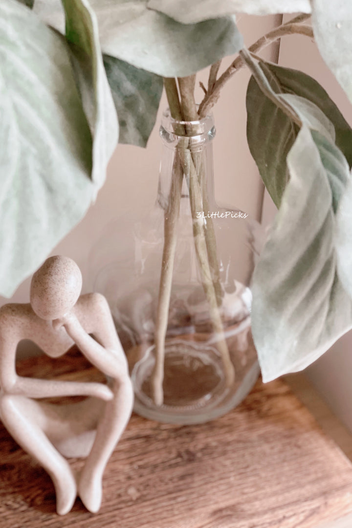 Ash Brown Transparent Glass Narrow Neck Vase (2 sizes)