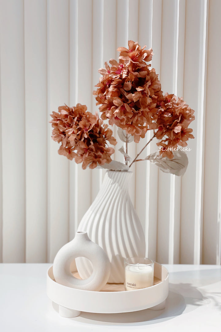 Artificial Panicle Hydrangeas - Red Brown