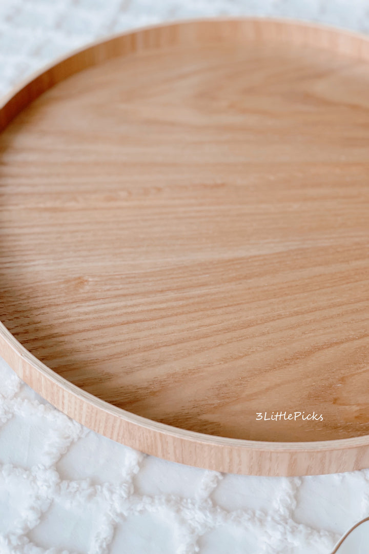 Wood Grain Round Tray