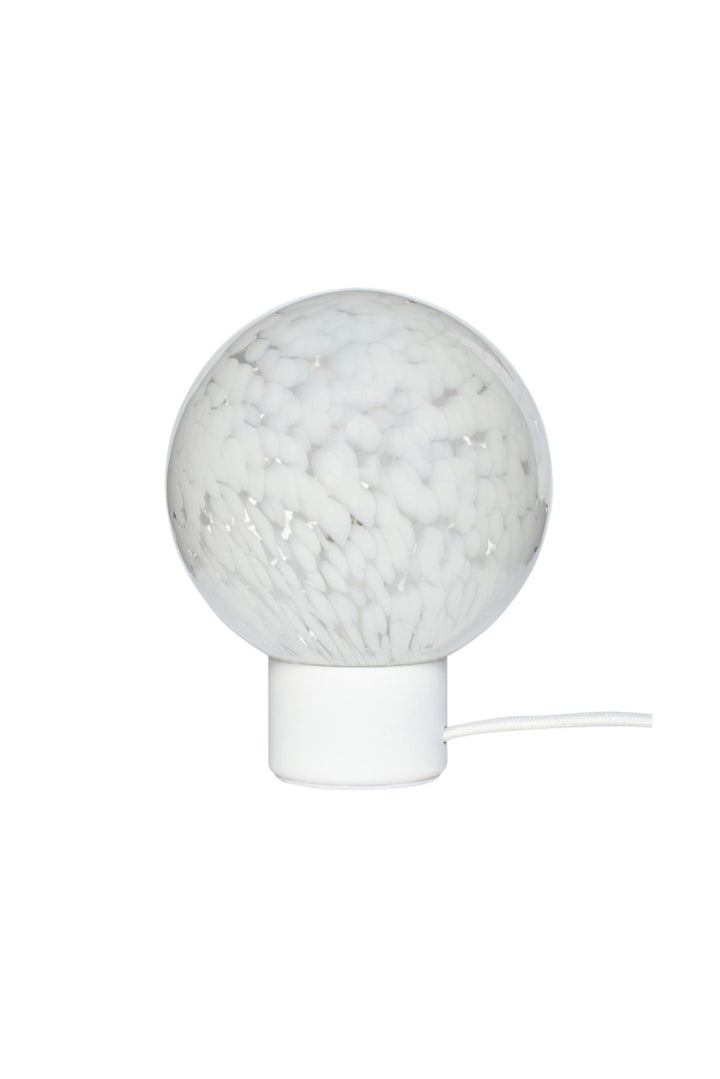 White Glass Bauble Table Lamp