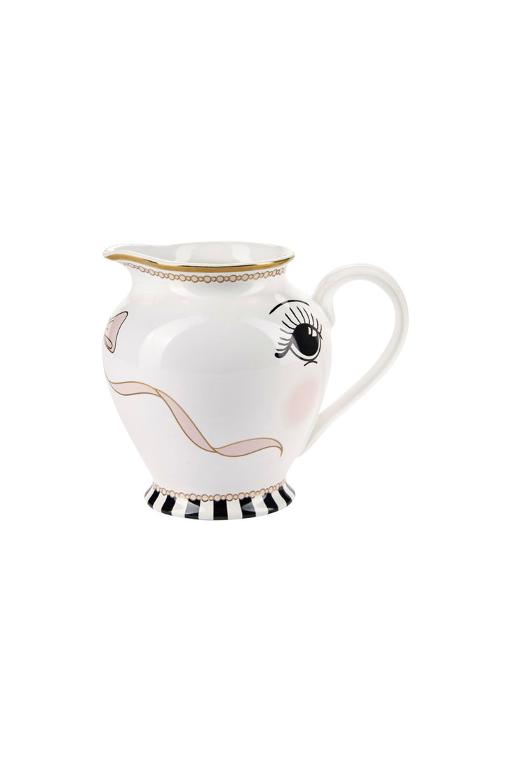 Pretty Open Eyes and Bow Milk Jar