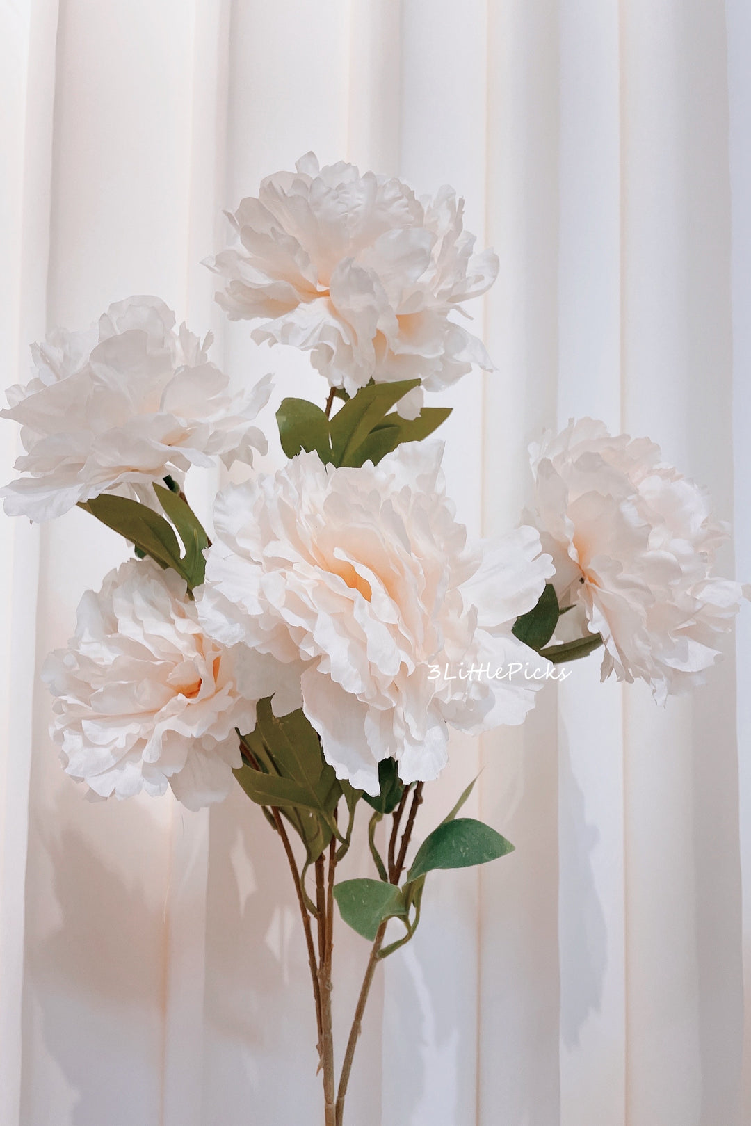Artificial Champagne Coral Large Peonies