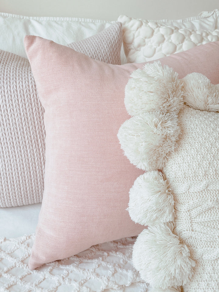 Pastel Peach Pink Chenille Cushion Cover