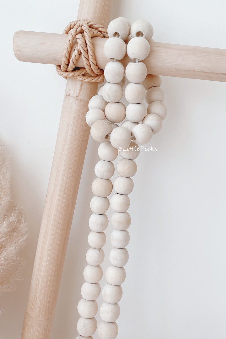 Simple Wooden beaded Chain with Tassel