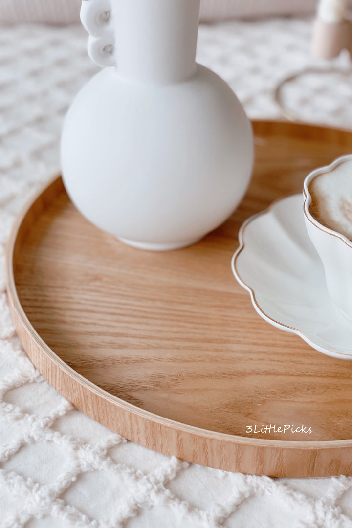 Wood Grain Round Tray