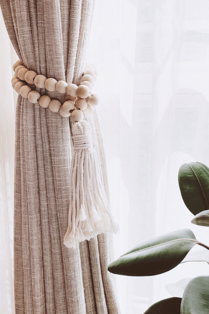 Simple Wooden beaded Chain with Tassel