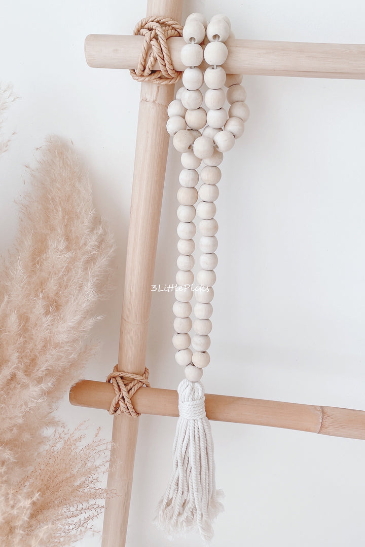 Simple Wooden beaded Chain with Tassel
