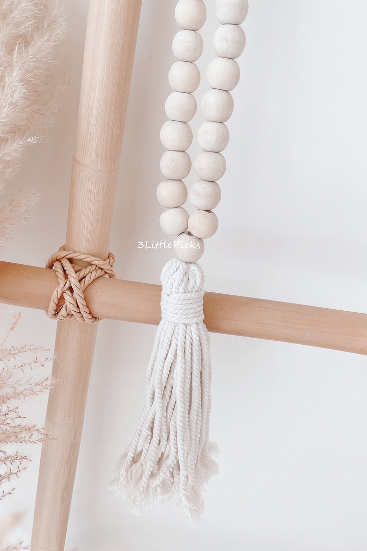 Simple Wooden beaded Chain with Tassel