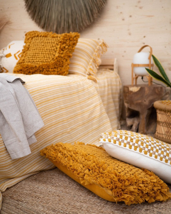 Aqsa Mustard Waist Cushion Cover