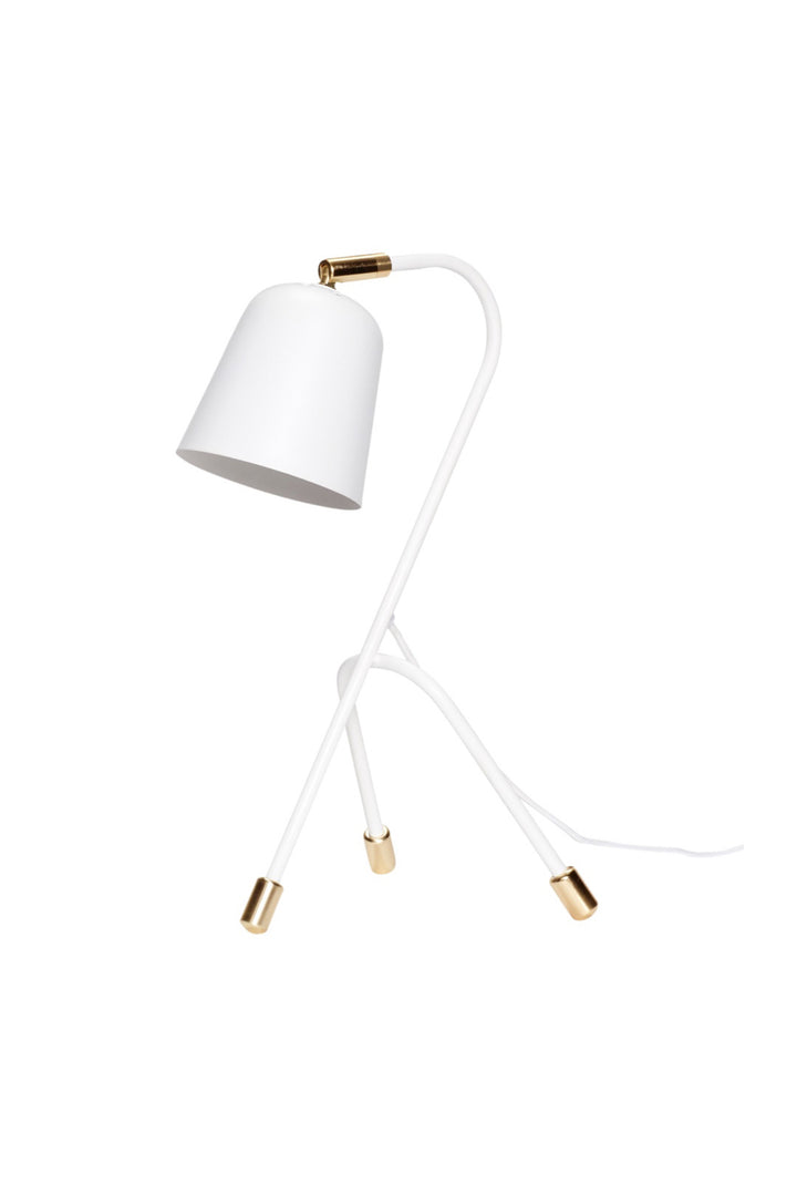 White Metal Leggy Table Lamp
