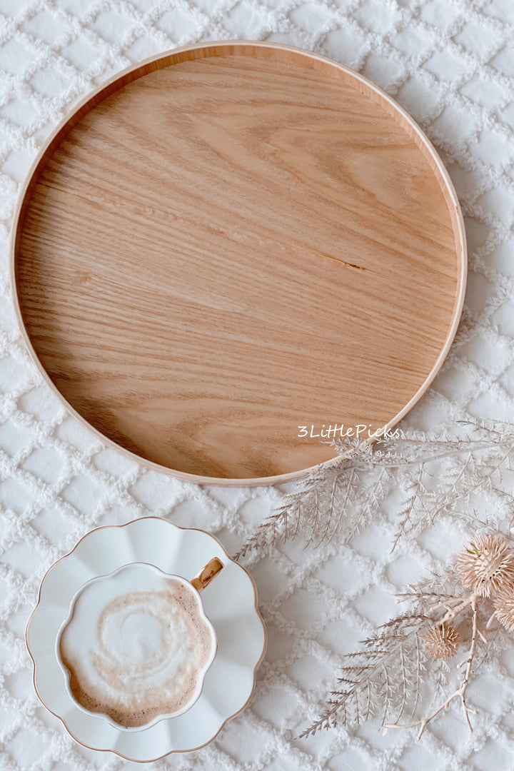 Wood Grain Round Tray