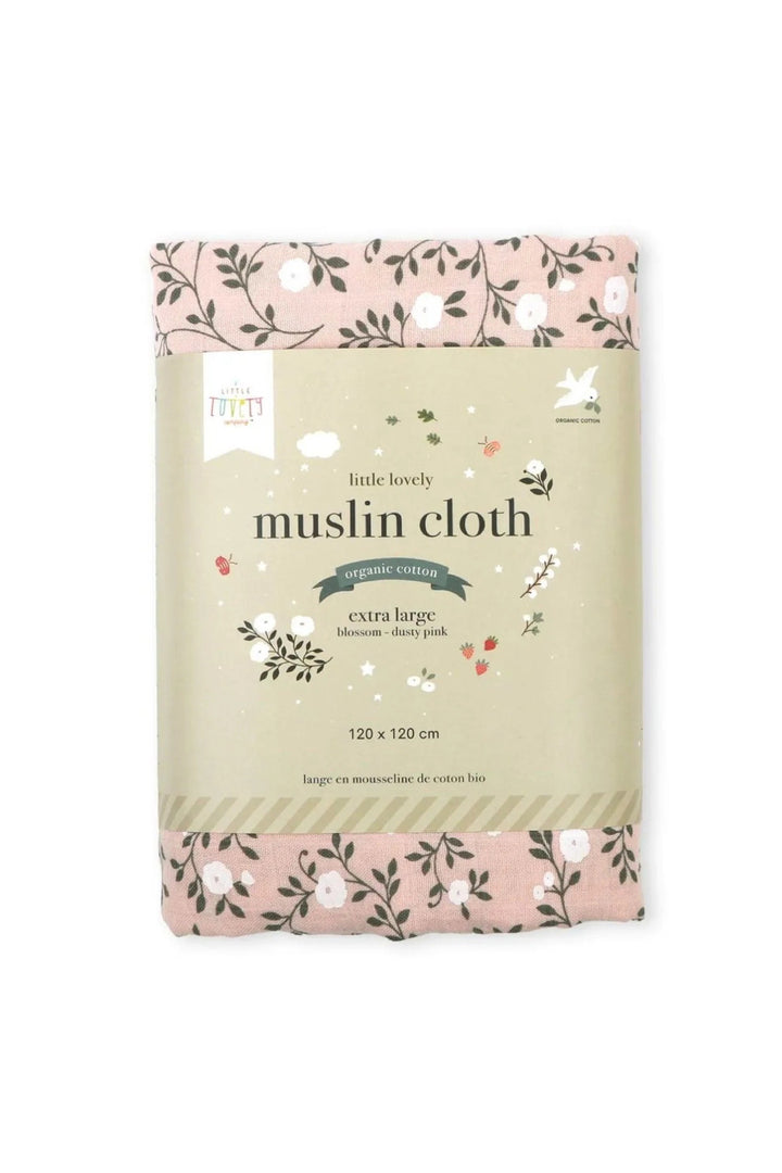Dusty Pink Blossom Muslin Cloth