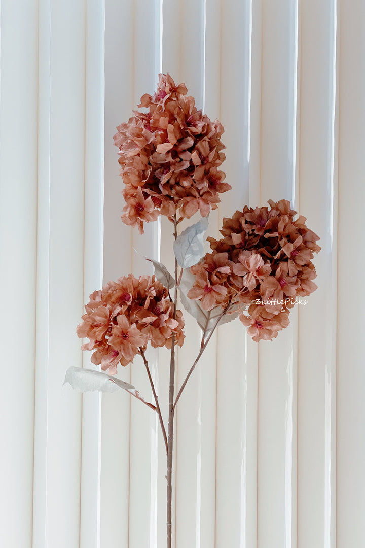 Artificial Panicle Hydrangeas - Red Brown