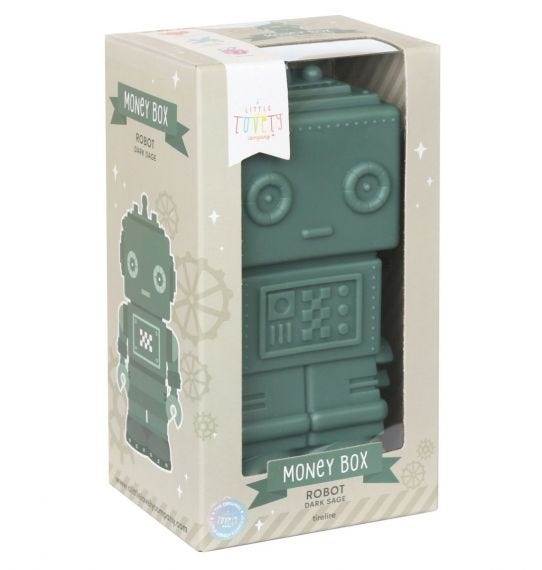 Robot Money Box dark sage