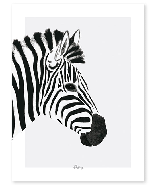 Monochrome Zebra Poster, Decor, Lilipinso - 3LittlePicks