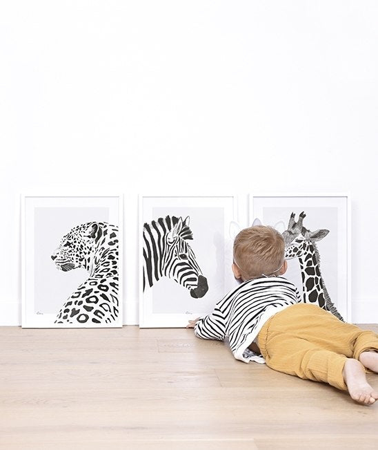 Monochrome Zebra Poster, Decor, Lilipinso - 3LittlePicks