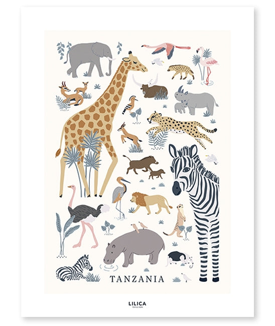 Tanzania Animal Poster