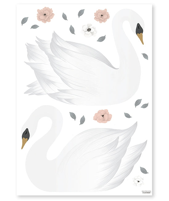 Large White Swans Vinyl Decal