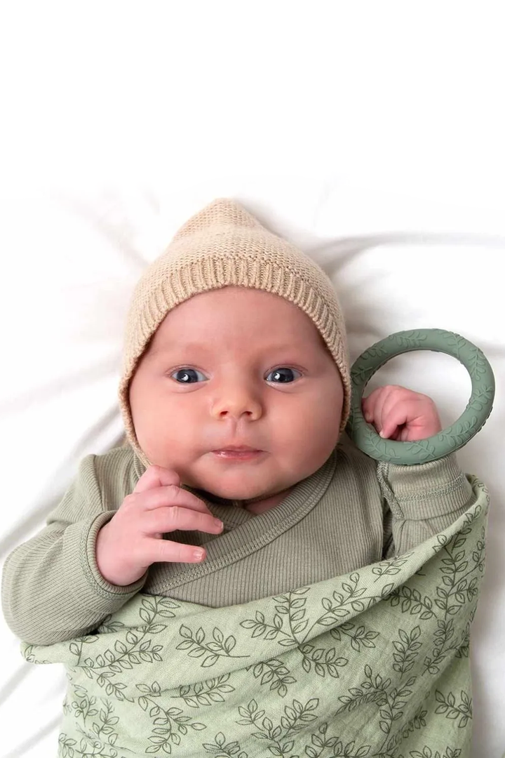 Classic Sage Cream Silicone Teether